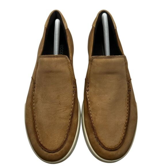 ECCO Helsinki Brown Leather Slip On Loafers Men display picture 3